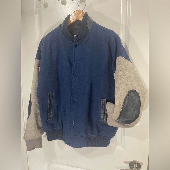 VINTAGE Trucking LTD CANADA Wool & Leather SPORTSWEAR BOMBER JACKETS Sz Large - Picture 2 of 15